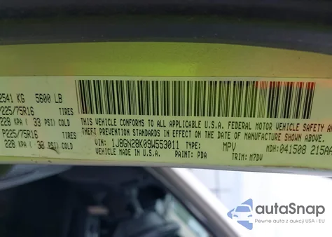 2009 Jeep Liberty Sport из США, поврежденный, VIN 1J8GN28K09W553011